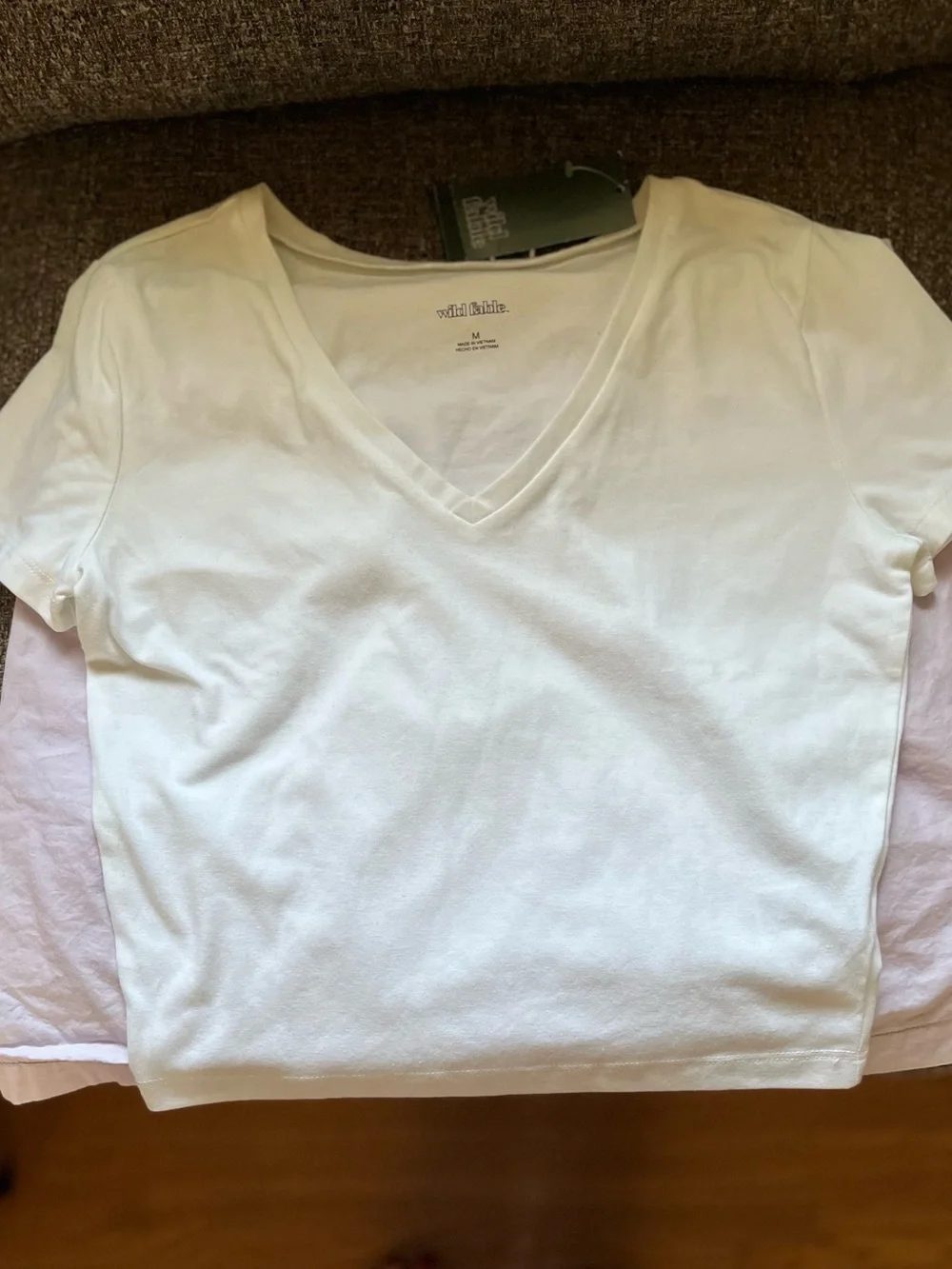 Wild Fable Lavender Cargo Skirt with White crop T-shirt both medium.
